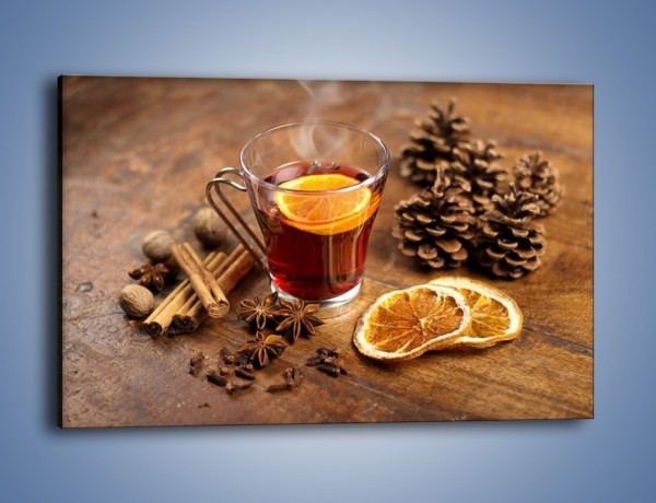 Obraz na płótnie – Zaparzona herbata z pomarańczą – jednoczęściowy prostokątny poziomy JN663