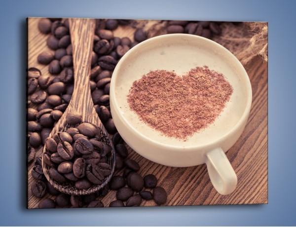 Obraz na płótnie – Idealne serce na kawie – jednoczęściowy prostokątny poziomy JN689