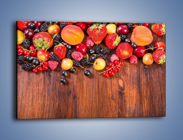 Obraz na płótnie – Stół do polowy wypełniony owocami – jednoczęściowy prostokątny poziomy JN721