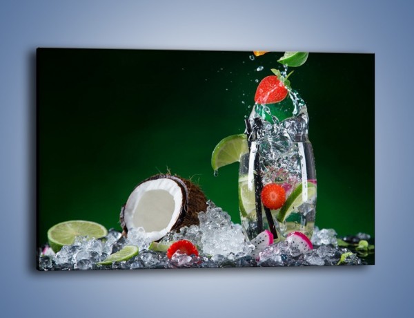 Obraz na płótnie – Szklanka wody z owocową bombą – jednoczęściowy prostokątny poziomy JN729