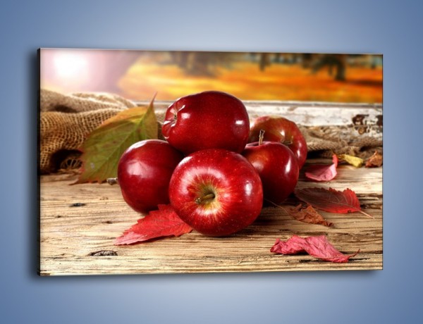 Obraz na płótnie – Dojrzałe jabłka porą jesienną – jednoczęściowy prostokątny poziomy JN741