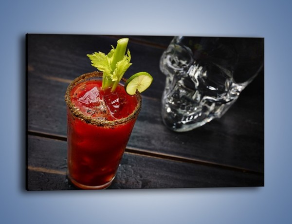 Obraz na płótnie – Czerwony drink z selerem – jednoczęściowy prostokątny poziomy JN751