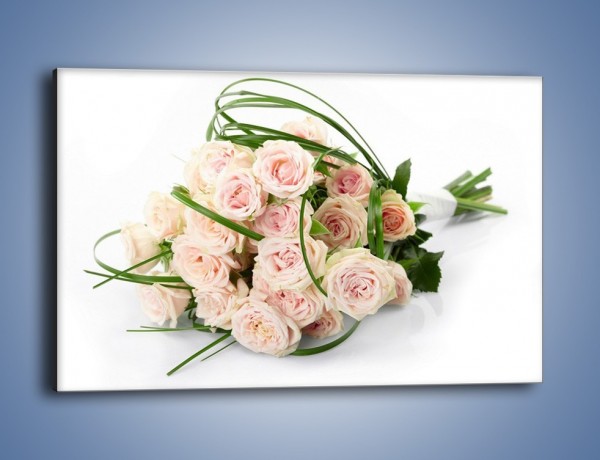 Obraz na płótnie – Wiązanka delikatnie różowych róż – jednoczęściowy prostokątny poziomy K012