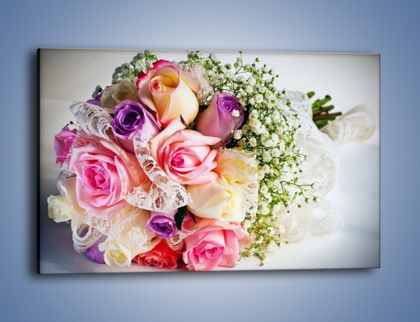 Obraz na płótnie – Wiązanka ślubna z róż – jednoczęściowy prostokątny poziomy K022