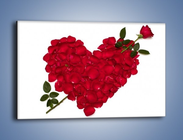 Obraz na płótnie – Różane serce dla ukochanej – jednoczęściowy prostokątny poziomy K042