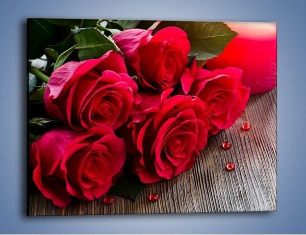 Obraz na płótnie – Wieczór we dwoje przy różach – jednoczęściowy prostokątny poziomy K1015