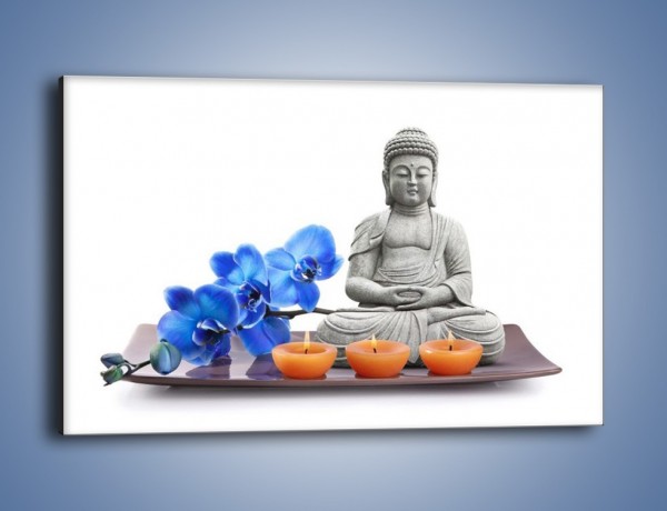 Obraz na płótnie – Budda i kwiat – jednoczęściowy prostokątny poziomy K593