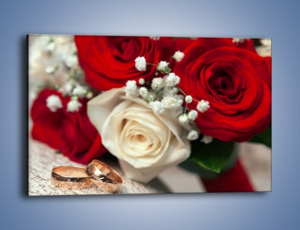 Obraz na płótnie – Małżeństwo przysięga i róże – jednoczęściowy prostokątny poziomy K681