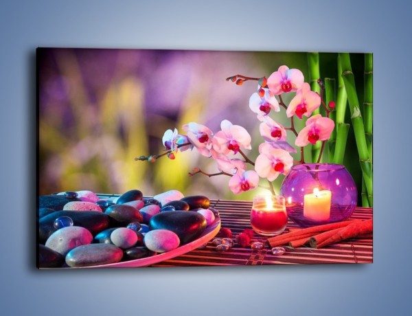 Obraz na płótnie – Pachnące kwiaty i świece – jednoczęściowy prostokątny poziomy K731