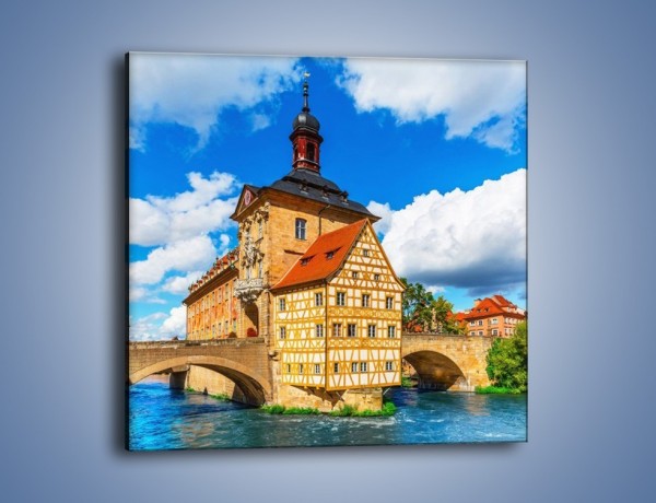 Obraz na płótnie – Ratusz w mieście Bamberg – jednoczęściowy kwadratowy AM513