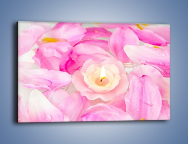 Obraz na płótnie – Pływająca różana świeczka – jednoczęściowy prostokątny poziomy K746
