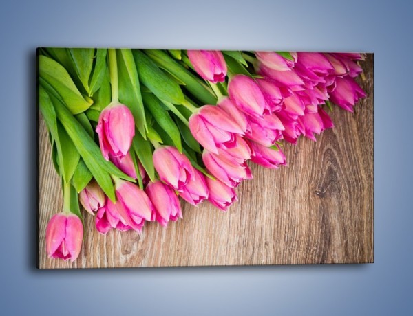 Obraz na płótnie – Do góry nogami z tulipanami – jednoczęściowy prostokątny poziomy K807