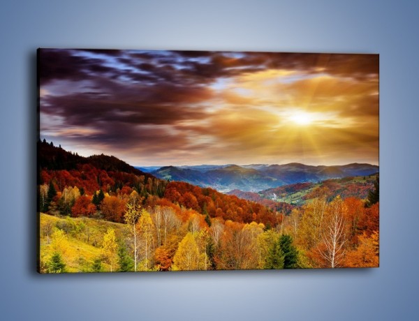 Obraz na płótnie – Góry z kolorowych drzew – jednoczęściowy prostokątny poziomy KN066