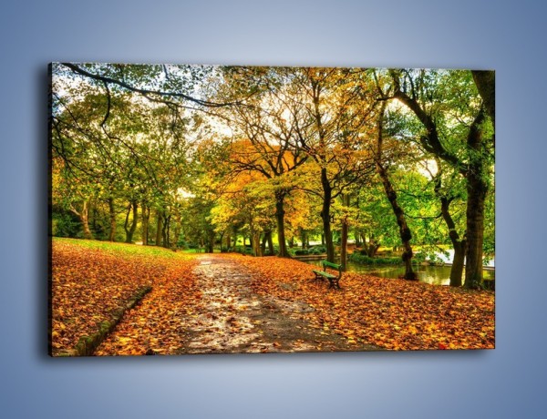 Obraz na płótnie – Piękna jesień w parku – jednoczęściowy prostokątny poziomy KN1098A