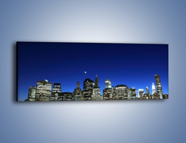 Obraz na płótnie – Nowy York wieczorem – jednoczęściowy panoramiczny AM106