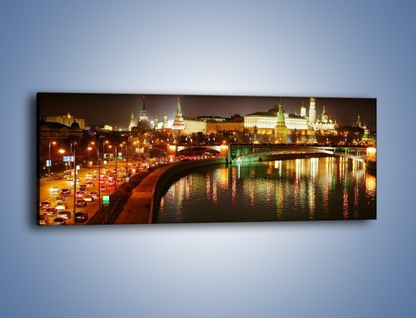 Obraz na płótnie – Moskwa nocą – jednoczęściowy panoramiczny AM118