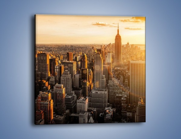 Obraz na płótnie – Zachód słońca nad Nowym Jorkiem – jednoczęściowy kwadratowy AM550