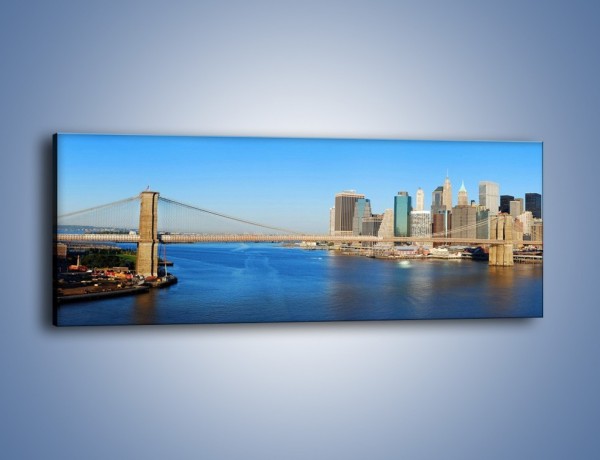 Obraz na płótnie – Most w Nowym Yorku w świetle dnia – jednoczęściowy panoramiczny AM125