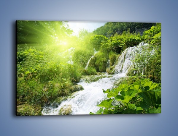 Obraz na płótnie – Wodospad ukryty w zieleni – jednoczęściowy prostokątny poziomy KN228