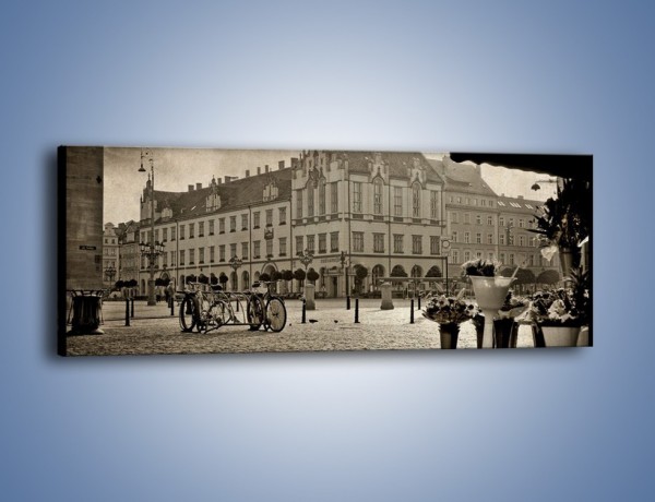 Obraz na płótnie – Rynek Starego Miasta w stylu vintage – jednoczęściowy panoramiczny AM138