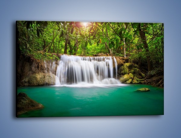 Obraz na płótnie – Piękno leśnego wodospadu – jednoczęściowy prostokątny poziomy KN894