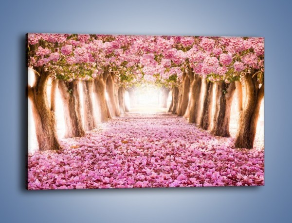 Obraz na płótnie – Spacer zakochanych po kwiatach – jednoczęściowy prostokątny poziomy KN947