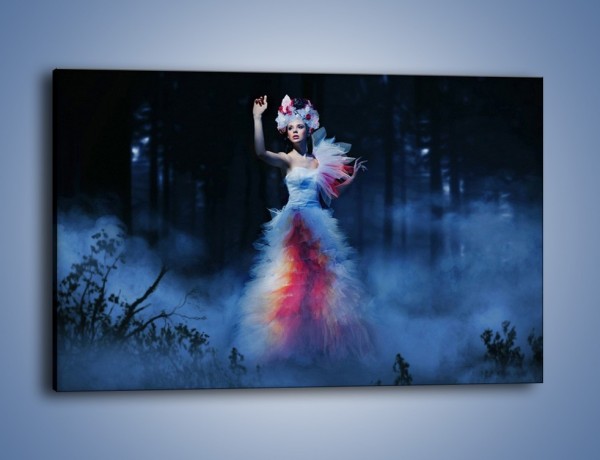 Obraz na płótnie – Biała księżniczka w ponurym lesie – jednoczęściowy prostokątny poziomy L102