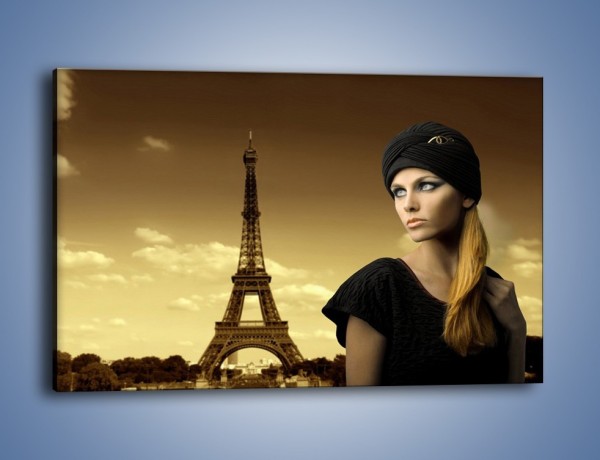 Obraz na płótnie – Czarna dama w paryżu – jednoczęściowy prostokątny poziomy L114