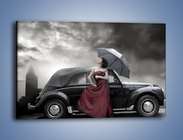 Obraz na płótnie – Dama pod parasolem – jednoczęściowy prostokątny poziomy L139