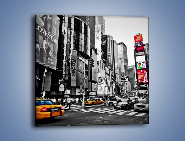 Obraz na płótnie – Times Square w godzinach szczytu – jednoczęściowy kwadratowy AM598