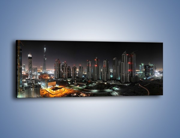Obraz na płótnie – Panorama Dubaju nocą – jednoczęściowy panoramiczny AM185