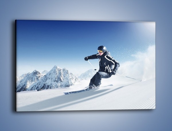 Obraz na płótnie – Zima góry i narty – jednoczęściowy prostokątny poziomy L286