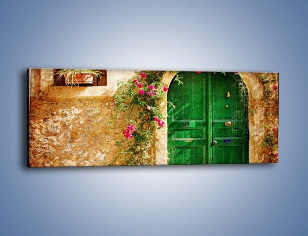 Obraz na płótnie – Drzwi w greckim domu vintage – jednoczęściowy panoramiczny AM192