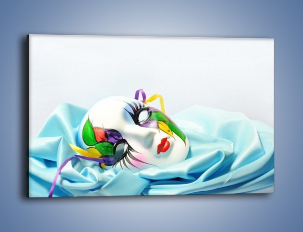 Obraz na płótnie – Kolorowa maska na błękicie – jednoczęściowy prostokątny poziomy O180