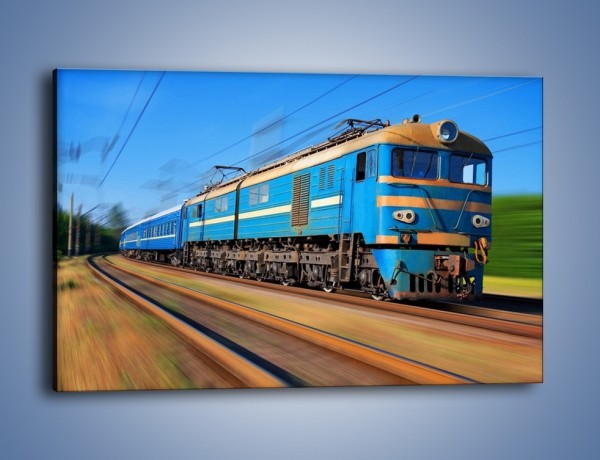 Obraz na płótnie – Pociąg pasażerski w ruchu – jednoczęściowy prostokątny poziomy TM023