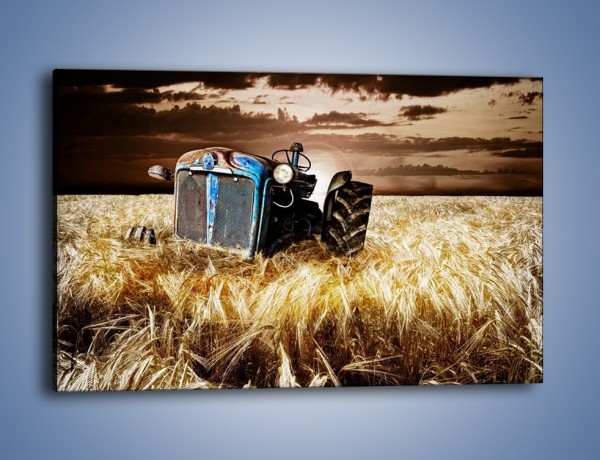 Obraz na płótnie – Stary traktor w polu pszenicy – jednoczęściowy prostokątny poziomy TM033