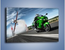 Obraz na płótnie – Kawasaki Ninja ZX-14 i samolot – jednoczęściowy prostokątny poziomy TM093