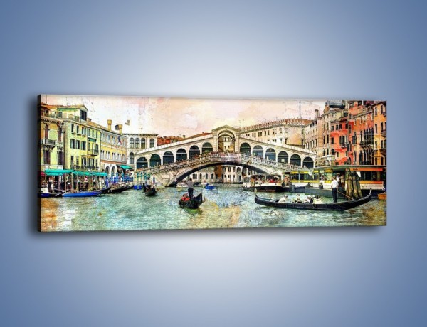 Obraz na płótnie – Wenecja w stylu vintage – jednoczęściowy panoramiczny AM239