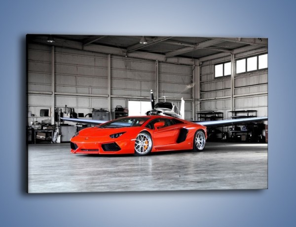 Obraz na płótnie – Lamborghini Aventador w hangarze – jednoczęściowy prostokątny poziomy TM191