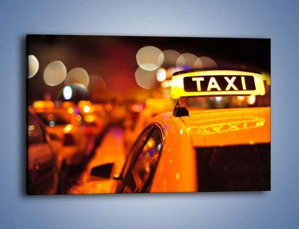 Obraz na płótnie – Taksówka w deszczu – jednoczęściowy prostokątny poziomy TM218