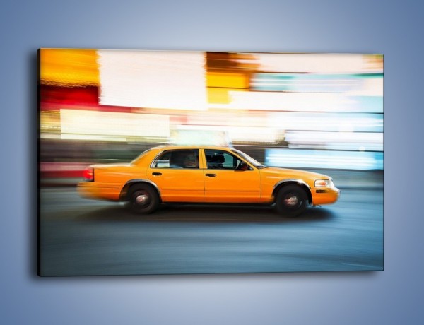 Obraz na płótnie – Żółta taksówka w ruchu – jednoczęściowy prostokątny poziomy TM221
