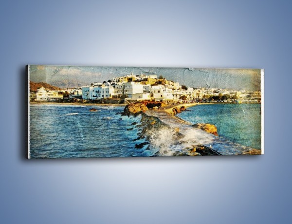 Obraz na płótnie – Grecka dróżka przez wodę vintage – jednoczęściowy panoramiczny AM268