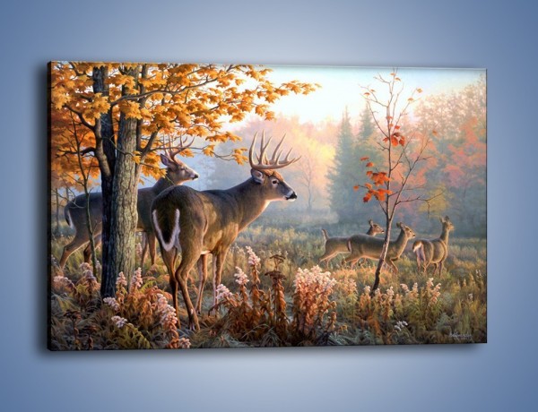 Obraz na płótnie – Randka jeleni z sarnami – jednoczęściowy prostokątny poziomy Z343