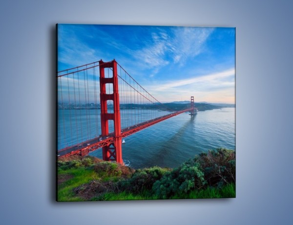 Obraz na płótnie – Most Golden Gate wczesnym rankiem – jednoczęściowy kwadratowy AM636