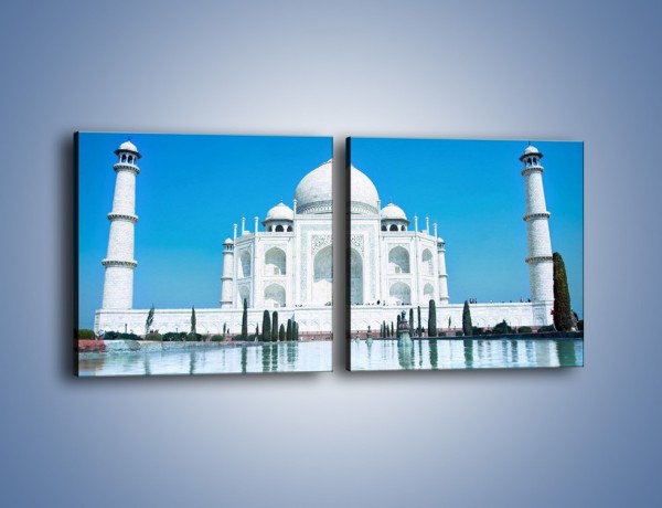 Obraz na płótnie – Taj Mahal pod błękitnym niebem – dwuczęściowy kwadratowy poziomy AM077