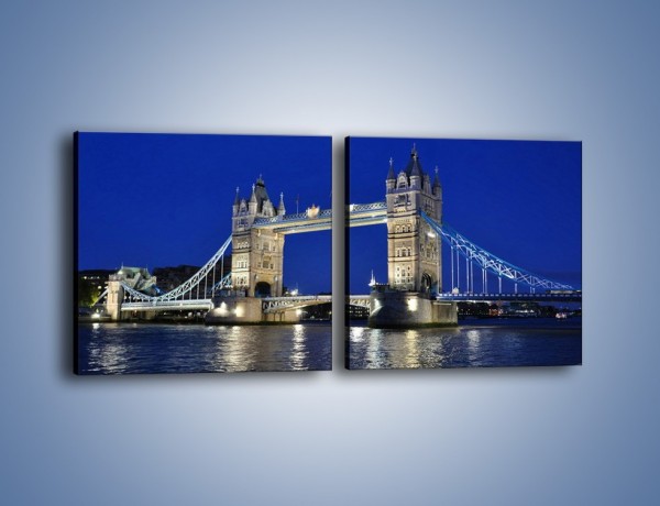 Obraz na płótnie – Tower Bridge nocą – dwuczęściowy kwadratowy poziomy AM145