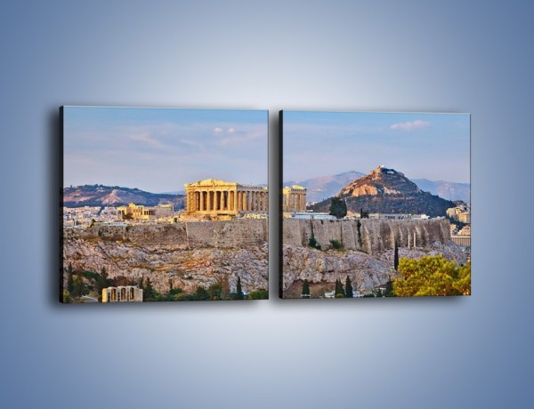 Obraz na płótnie – Ateńskie ruiny – dwuczęściowy kwadratowy poziomy AM162