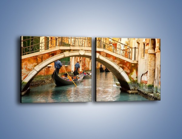 Obraz na płótnie – Weneckie gondole – dwuczęściowy kwadratowy poziomy AM172