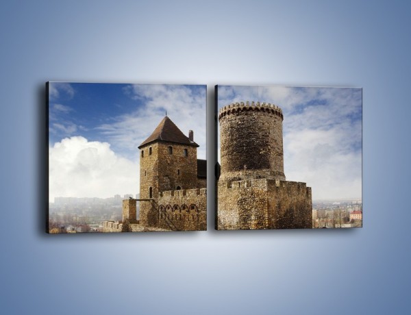 Obraz na płótnie – Średniowieczna fortyfikacja – dwuczęściowy kwadratowy poziomy AM201