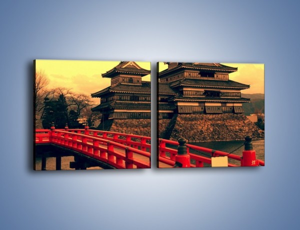 Obraz na płótnie – Japońska architektura – dwuczęściowy kwadratowy poziomy AM235